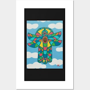 Dragonfly Hamsa by Harriette Knight Posters and Art